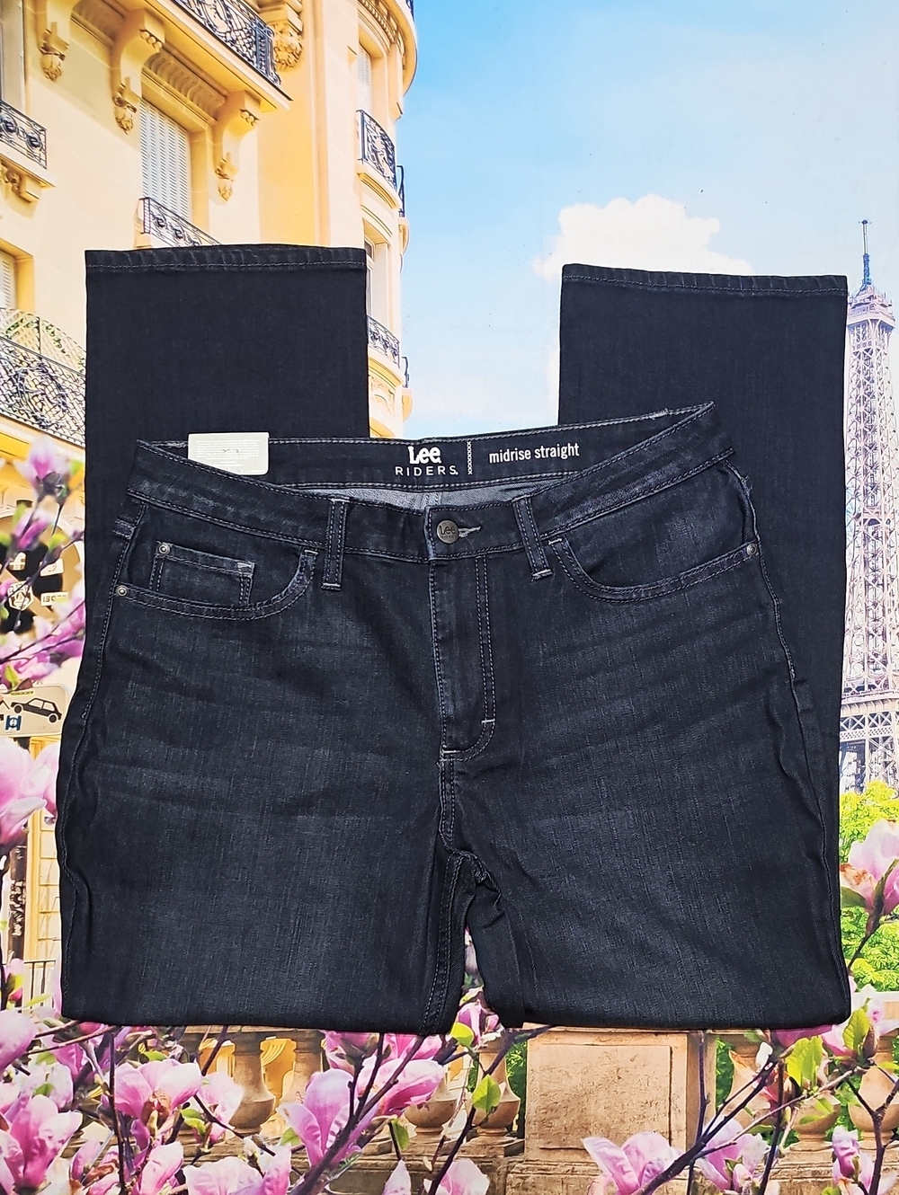 Riders by Lee Straight Jeans Dark Indigo Size 14P New
